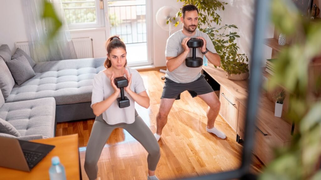 leg workout with dumbbell